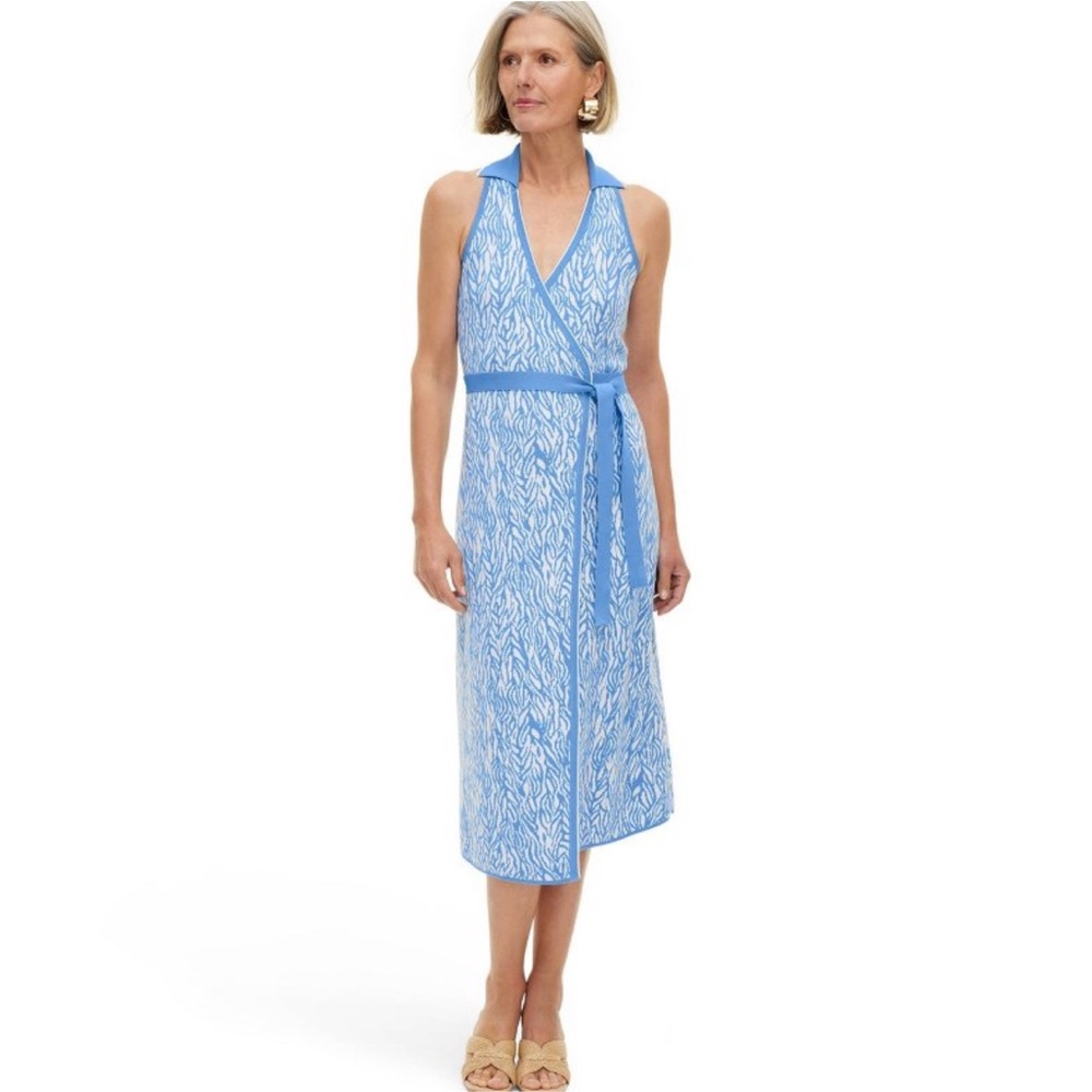 DvF Target Sweater Dress Blue Sea Twig